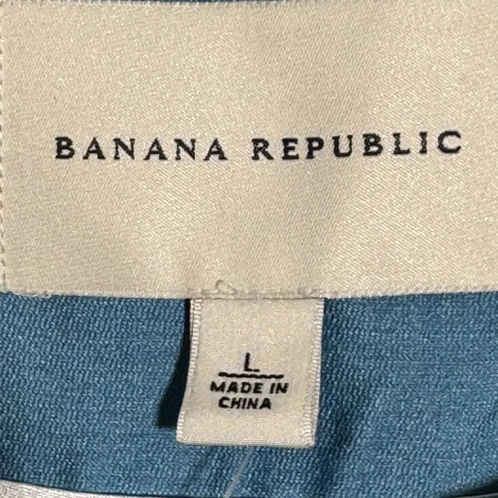 NWT Banana Republic Women’s Silk Blend Jacket Blue Button Front  L Career Dressy
